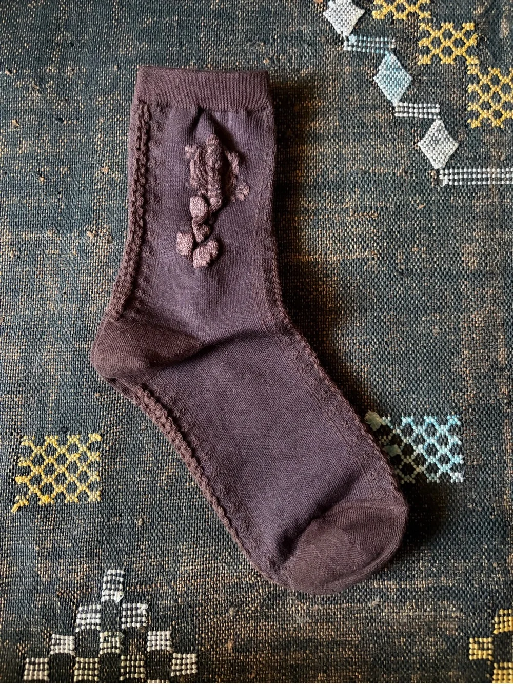 NWT Tiepology Women's socks in Brown Gothic Rose